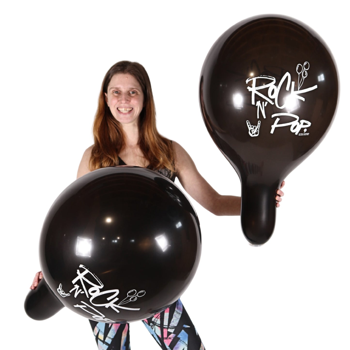 Cattex 18" Premium Black “Rock ’N’ Pop” Latex Balloons – (Pack of 10)