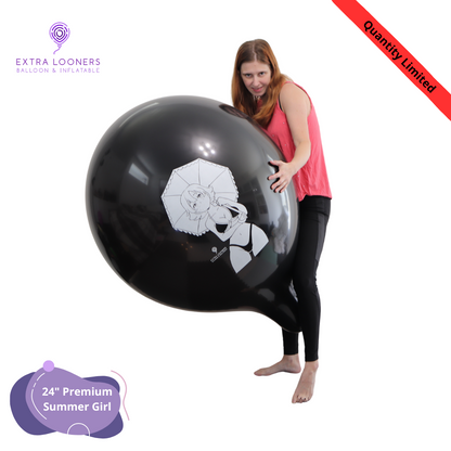 Cattex 24" Standard & Clear Summer Girl Premium Latex Balloons – Limited Edition (Pack of 2)