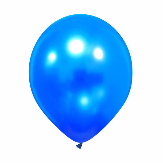 Cattex 12" Premium Metallic Vivid Blue Latex Balloons – (Pack of 50)