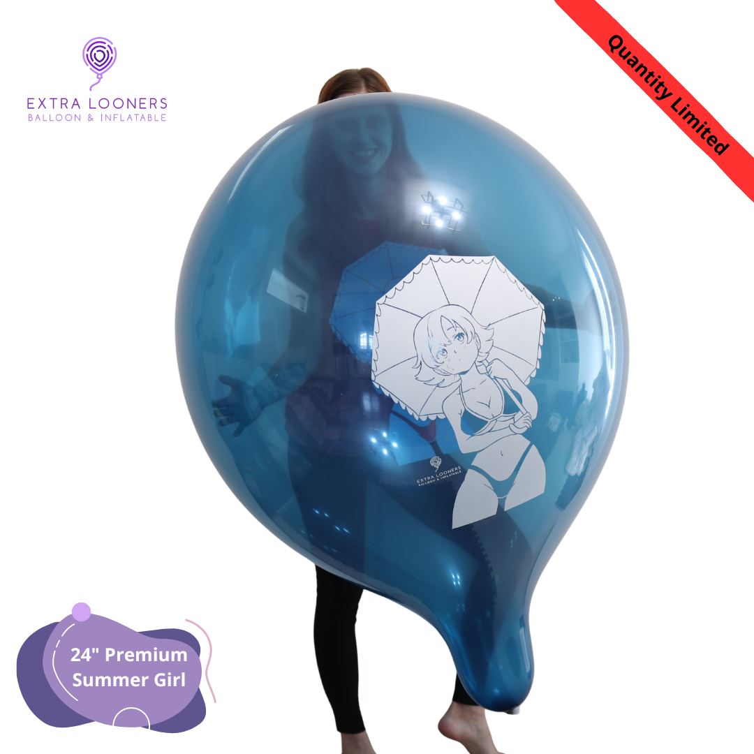 Cattex 24" Standard & Clear Summer Girl Premium Latex Balloons – Limited Edition (Pack of 2)
