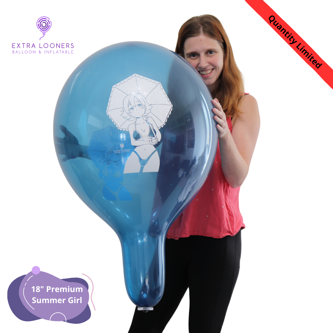 Cattex 18" Standard & Clear Summer Girl Premium Latex Balloons – Limited Edition (Pack of 10)