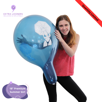 Cattex 18" Standard & Clear Summer Girl Premium Latex Balloons – Limited Edition (Pack of 10)