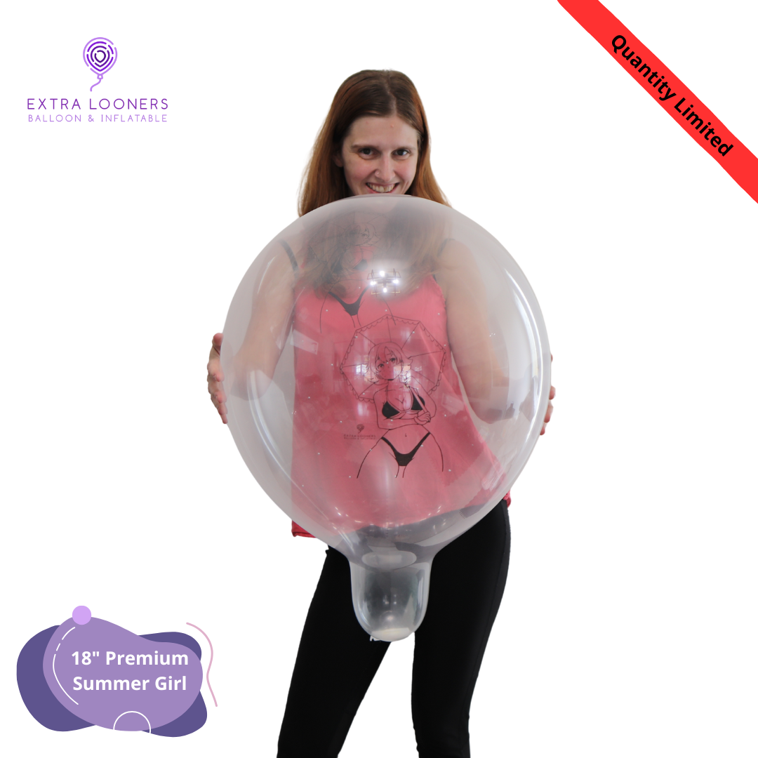 Cattex 18" Standard & Clear Summer Girl Premium Latex Balloons – Limited Edition (Pack of 10)