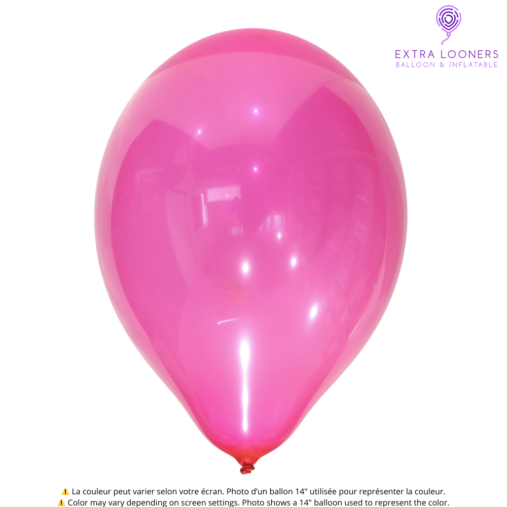 Cattex 14" Crystal Fuchsia Premium Latex Balloons – (Pack of 10)