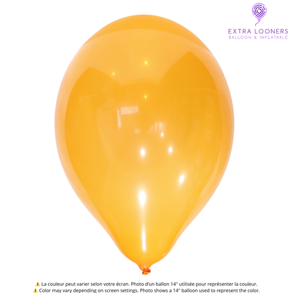 Cattex 14" Crystal Orange Premium Latex Balloons – (Pack of 25)