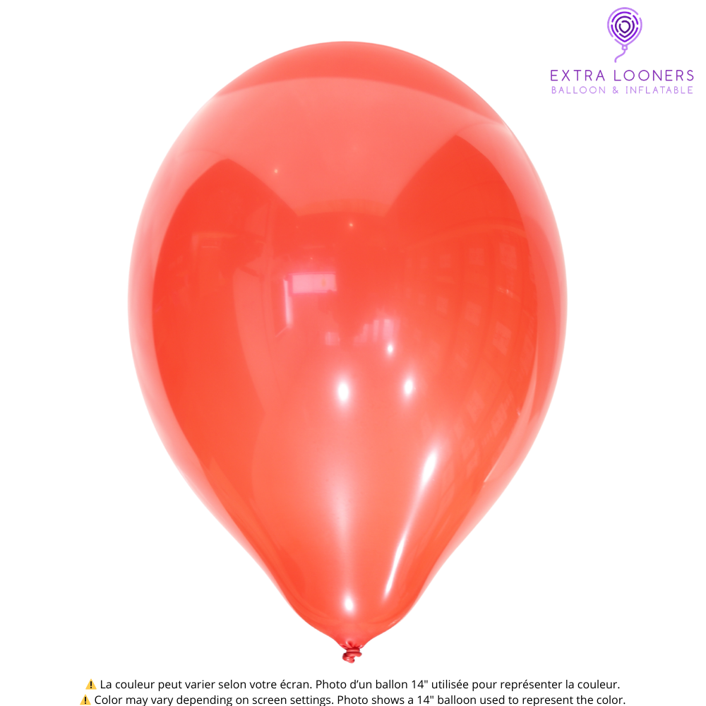 Cattex 14" Crystal Red Premium Latex Balloons – (Pack of 25)