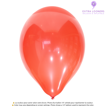 Cattex 14" Crystal Red Premium Latex Balloons – (Pack of 25)