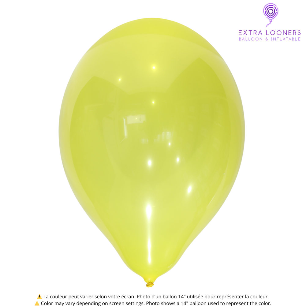 Cattex 14" Crystal Yellow Premium Latex Balloons – (Pack of 10)