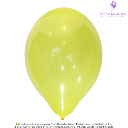 Cattex 14" Crystal Yellow Premium Latex Balloons – (Pack of 10)