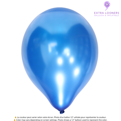 Cattex 12" Premium Metallic Vivid Blue Latex Balloons – (Pack of 50)