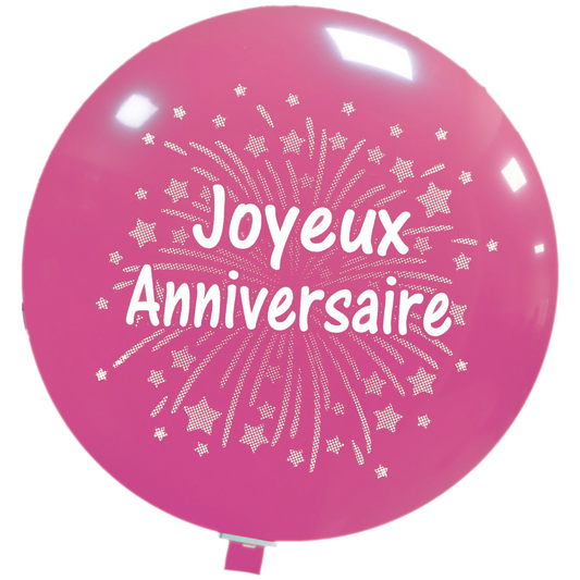 Cattex 35" Giant Fuchsia Anniversaire Fireworks Latex Balloon – (1 Piece)