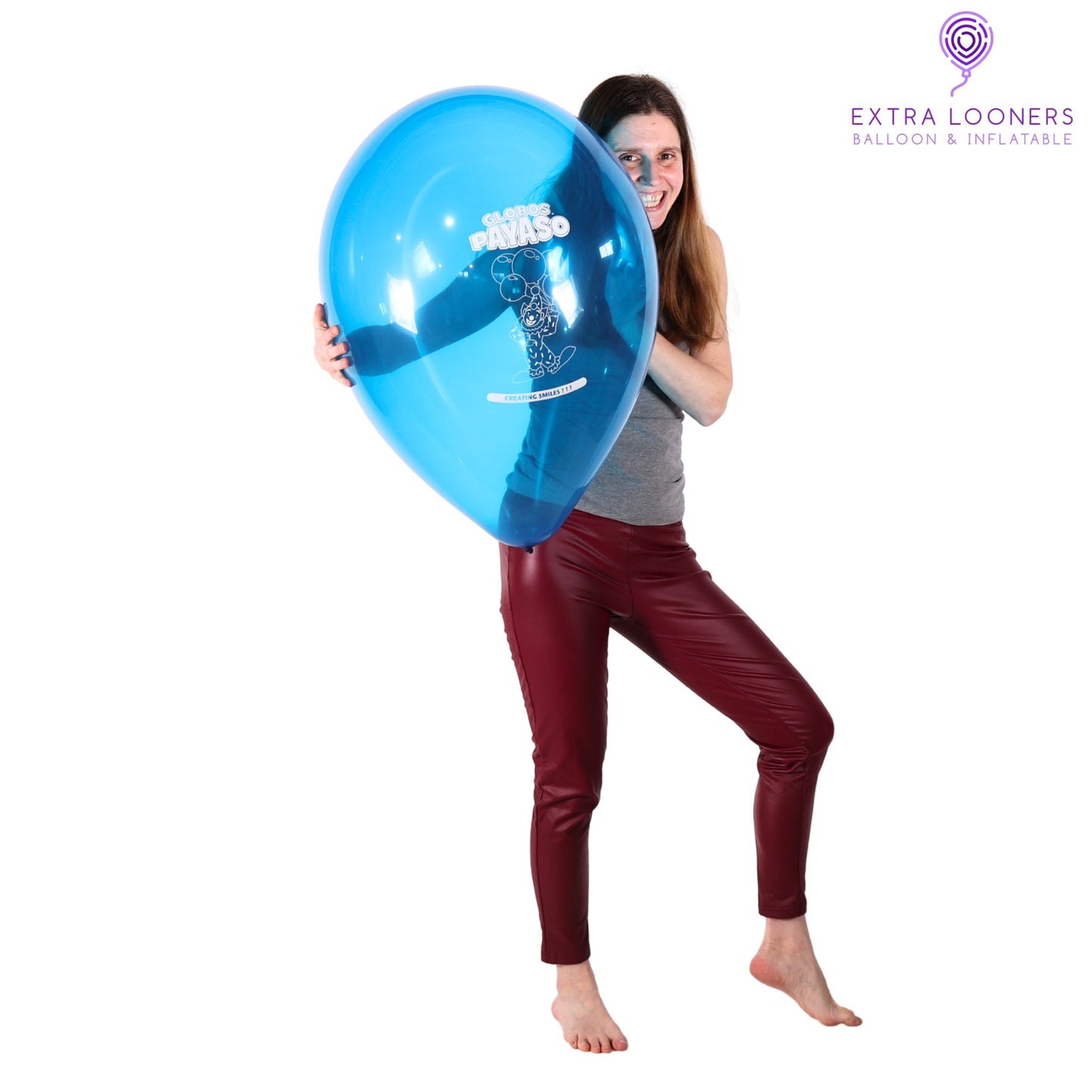 Globos Payaso 16" Crystal Logo Payaso Printed Latex Balloons – (Pack of 25)