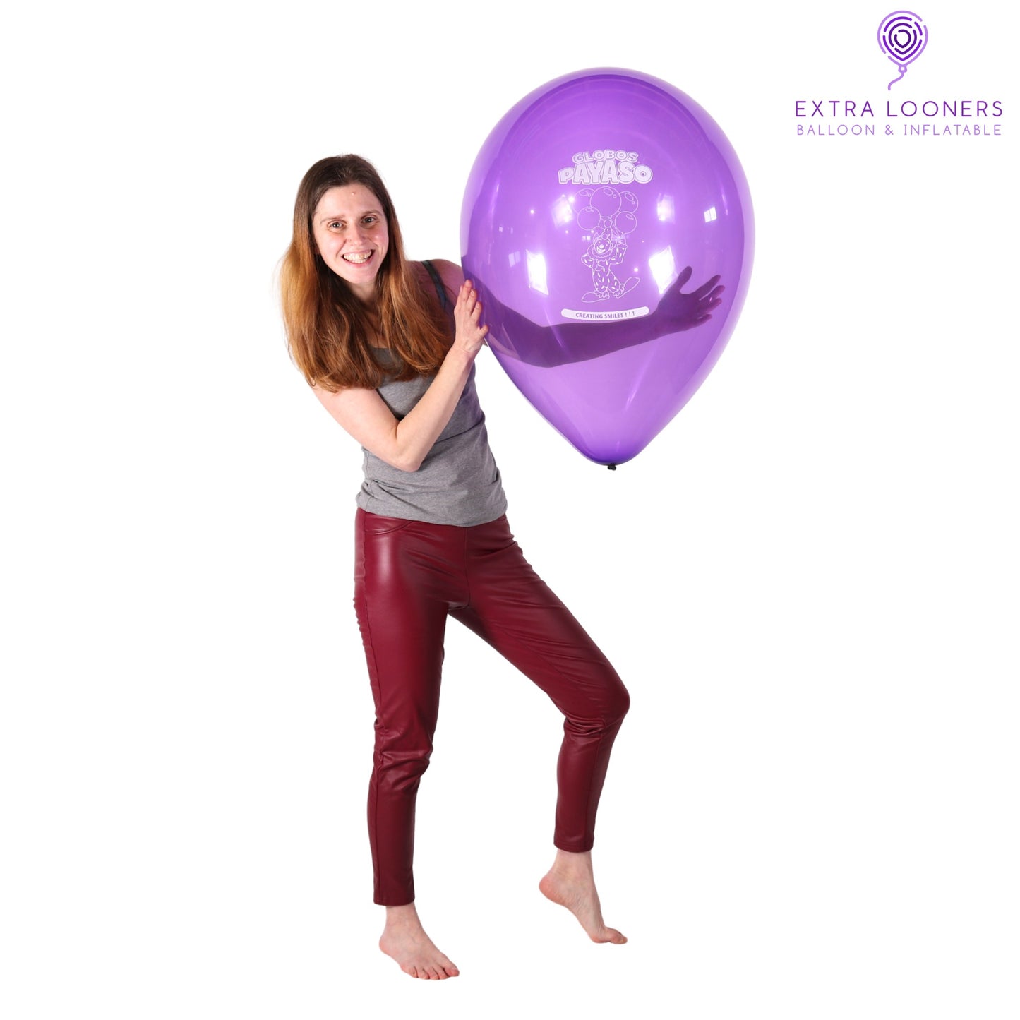 Globos Payaso 16" Crystal Logo Payaso Printed Latex Balloons – (Pack of 25)