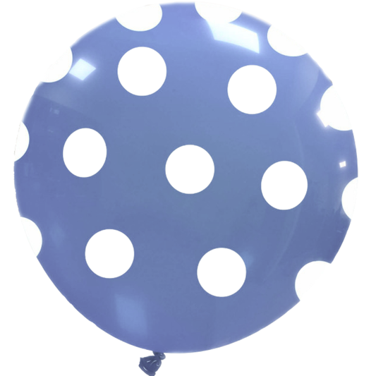 Cattex 32" Round Periwinkle Polka Dots Latex Balloon – (1 Piece)