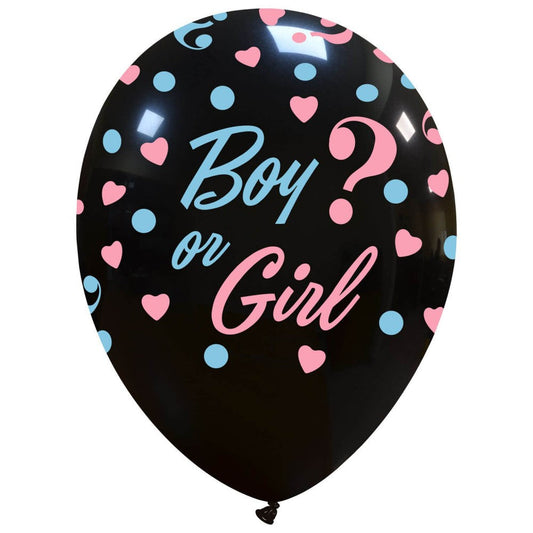 Cattex 12" Black Boy or Girl Latex Balloons – (Pack of 20)