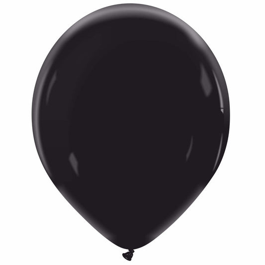 Cattex 14" Midnight Black Premium Latex Balloons – (Pack of 25)