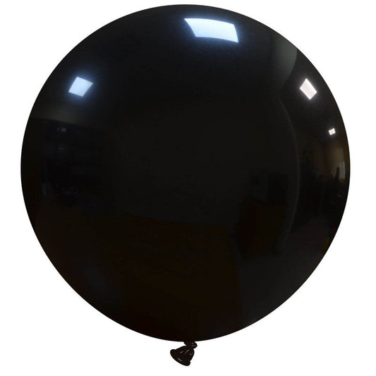 Cattex 34" Round Black Latex Balloon – (1 Piece)