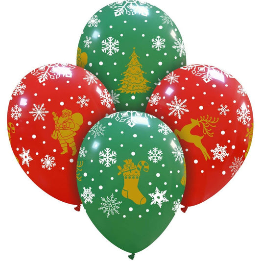 Cattex 12" Golden Christmas Latex Balloons – (Pack of 20)