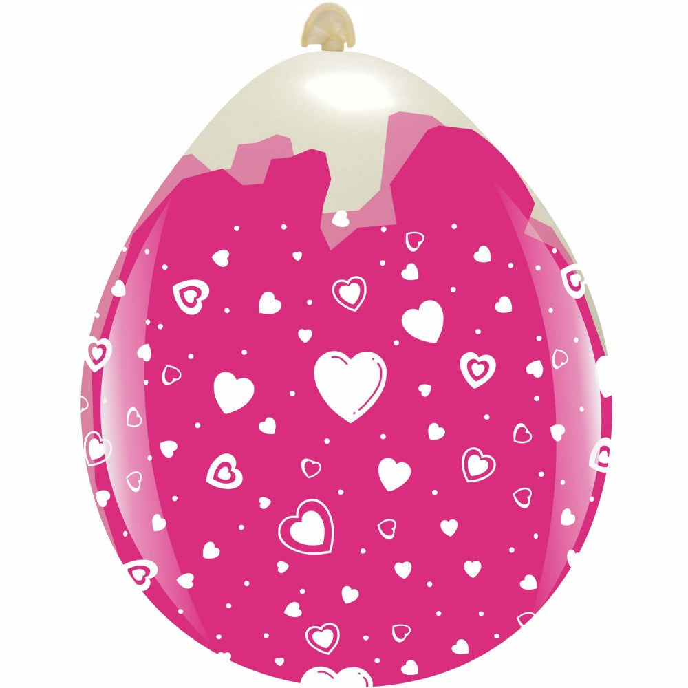 Cattex 18" Hearts Stuffing Latex Balloons – (Pack of 10)