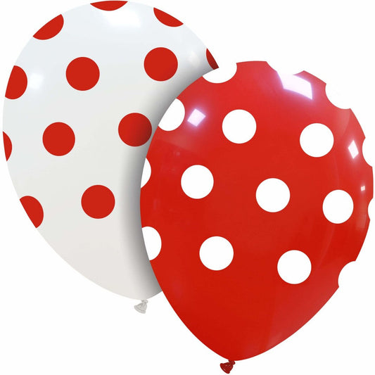 Cattex 12" Romantic Polka-Dots Latex Balloons – (Pack of 20)